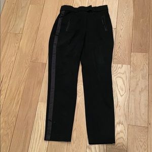 Black tuxedo pants with stripe